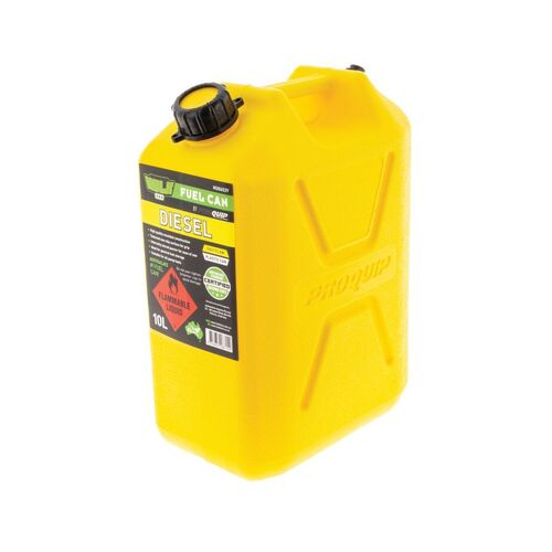 10 Litre Fast Flow Plastic Diesel Jerry Can (Yellow)