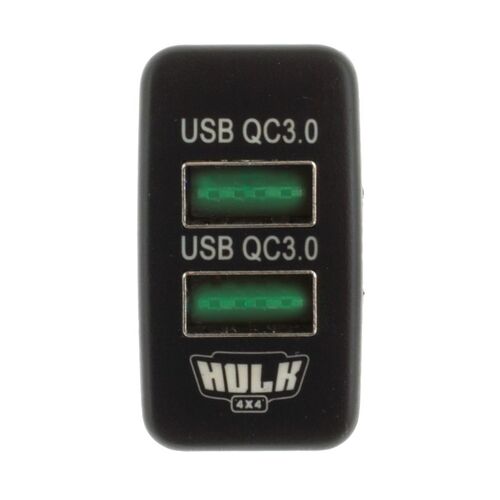 Toyota Early Dual QC3 USB Socket Green Illum 12v