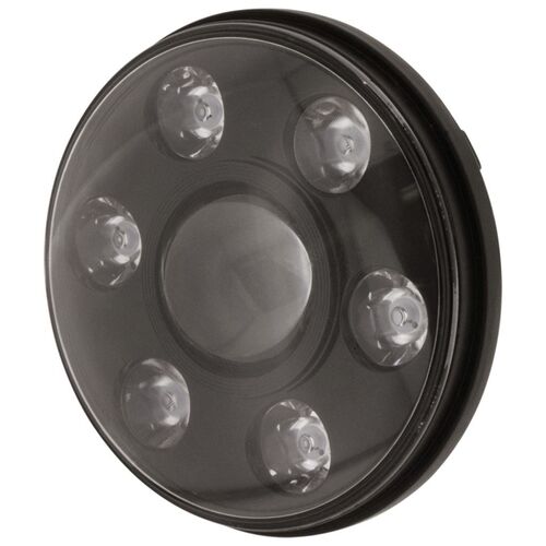 7" LED HEADLIGHT 9-36V HIGH/LOW BEAM BLACK FASCIA