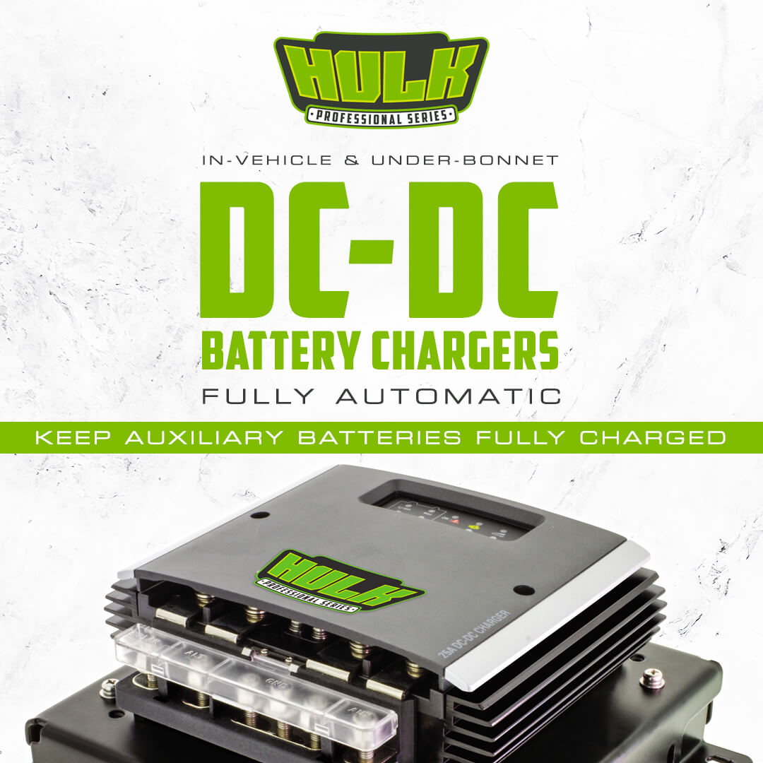 Keep Your Auxiliary Batteries Charged with HULK Professional Series DC-DC Battery Chargers